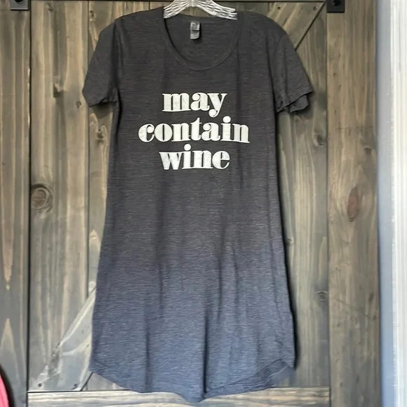 Instant Message ‘May Contain Wine’ T-Shirt Sleepwear - Picture 1 of 4